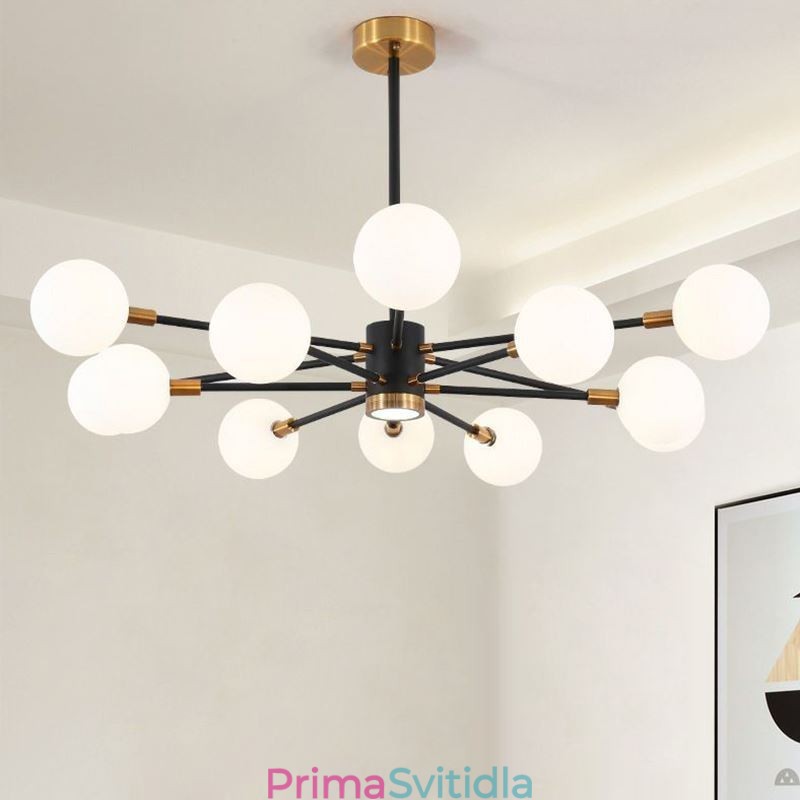 Severské skleněné závěsné světlo Mléčně bílá kulatá lampa Lustrové osvětlení