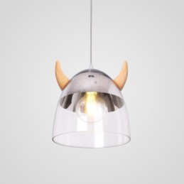 Klasické skleněné závěsné světlo Dřevěná rohová lampa Kreativní osvětlení