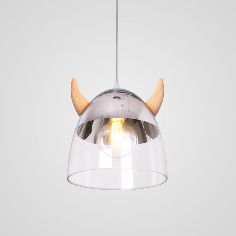 Klasické skleněné závěsné světlo Dřevěná rohová lampa Kreativní osvětlení