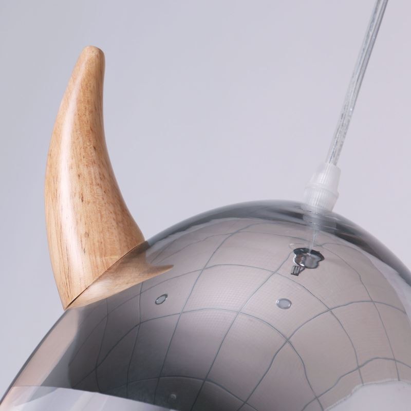 Klasické skleněné závěsné světlo Dřevěná rohová lampa Kreativní osvětlení