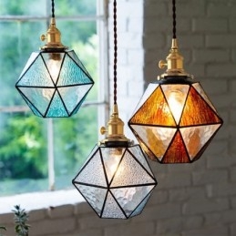 Geometrické barevné sklo Farmhouse Pendant Light