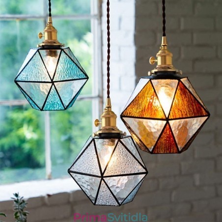 Geometrické barevné sklo Farmhouse Pendant Light Geometrické barevné sklo Farmhouse Pendant Light