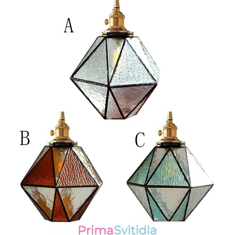 Geometrické barevné sklo Farmhouse Pendant Light