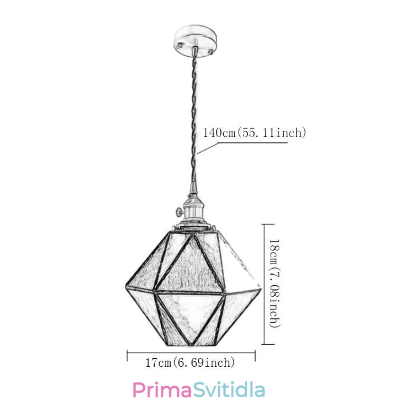 Geometrické barevné sklo Farmhouse Pendant Light