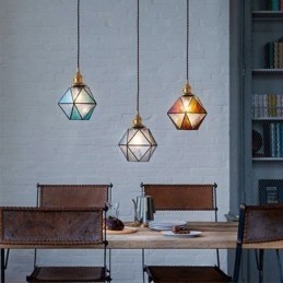 Geometrické barevné sklo Farmhouse Pendant Light