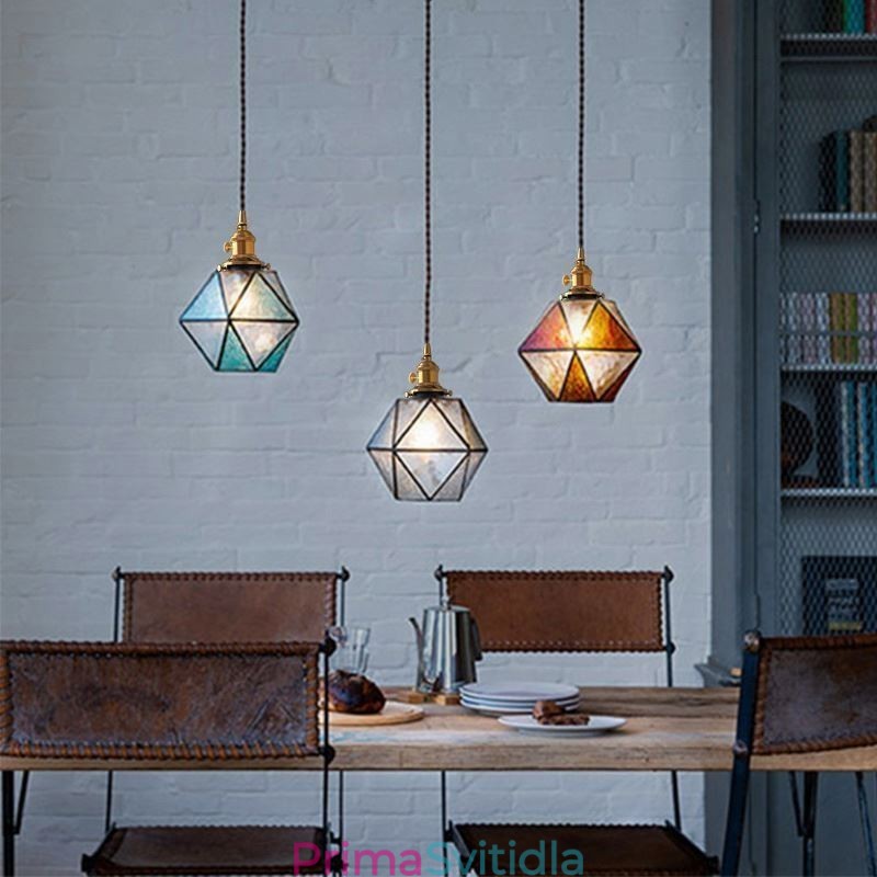 Geometrické barevné sklo Farmhouse Pendant Light