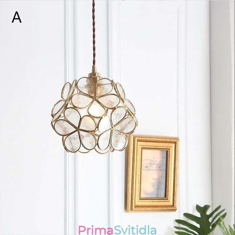 Nordic Creative závěsné svítidlo Skleněné domácí osvětlení Lampa ve tvaru okvětního lístku Noční lampa