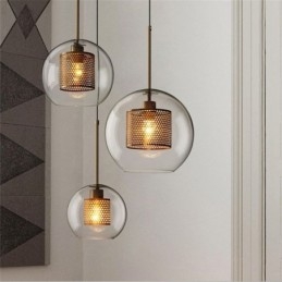 Severské závěsné světlo Skleněné domácí osvětlení Lampa ve tvaru kulaté koule Noční lampa