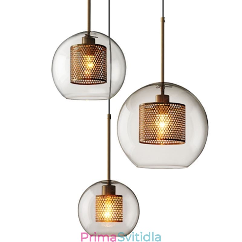 Severské závěsné světlo Skleněné domácí osvětlení Lampa ve tvaru kulaté koule Noční lampa