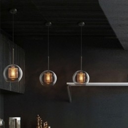 Severské závěsné světlo Skleněné domácí osvětlení Lampa ve tvaru kulaté koule Noční lampa