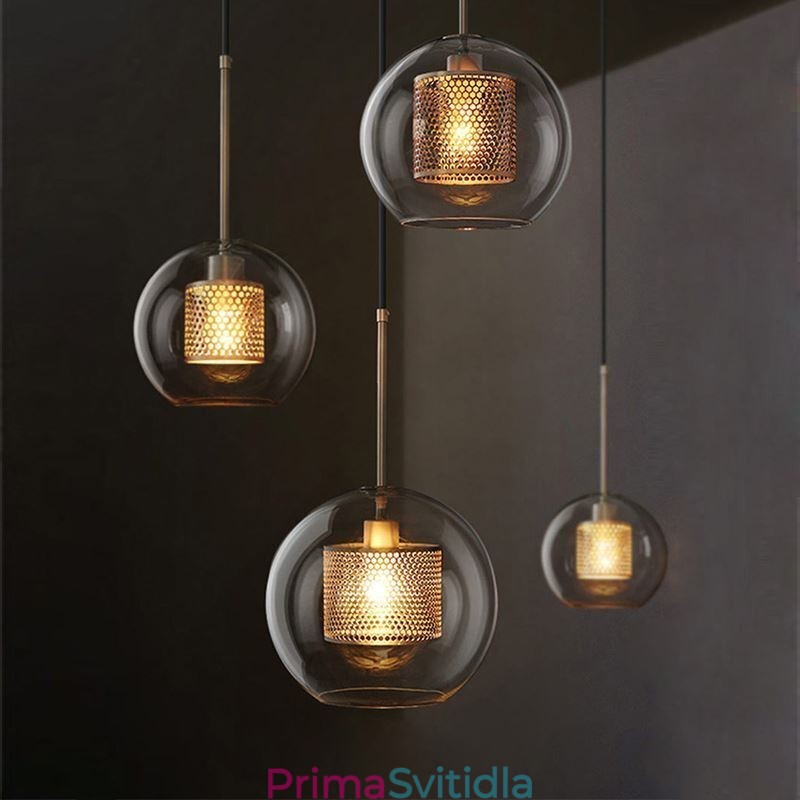 Severské závěsné světlo Skleněné domácí osvětlení Lampa ve tvaru kulaté koule Noční lampa