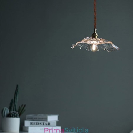 Lotus Leaf Žebrované čiré skleněné závěsné světlo Homestay Lamp Lotus Leaf Žebrované čiré skleněné závěsné světlo Homestay Lamp