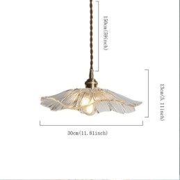 Lotus Leaf Žebrované čiré skleněné závěsné světlo Homestay Lamp