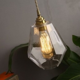 Nordic Retro Závěsné světlo Mosazné sklo Domácí osvětlení Tower Tvar Lamp Lamp