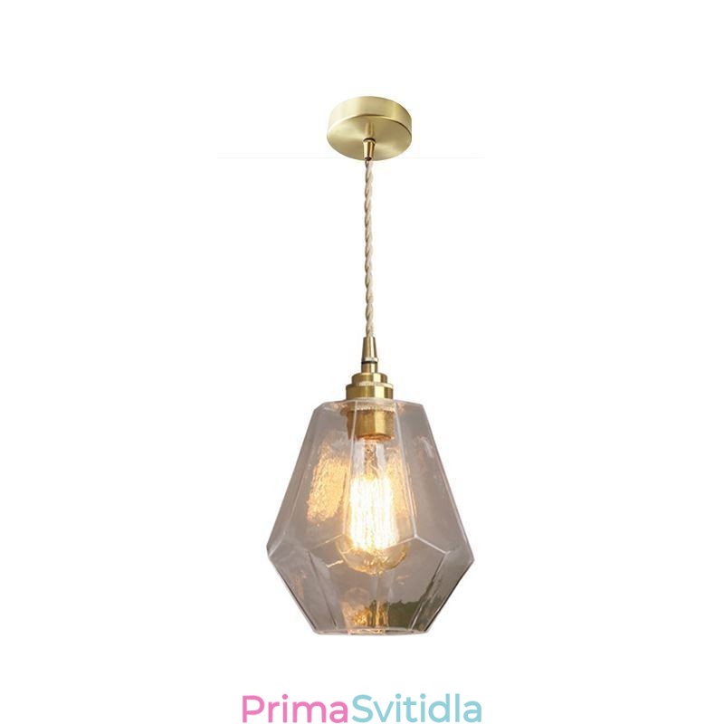 Nordic Retro Závěsné světlo Mosazné sklo Domácí osvětlení Tower Tvar Lamp Lamp