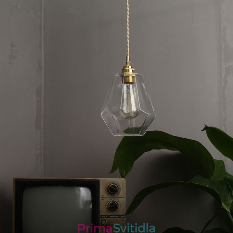 Nordic Retro Závěsné světlo Mosazné sklo Domácí osvětlení Tower Tvar Lamp Lamp