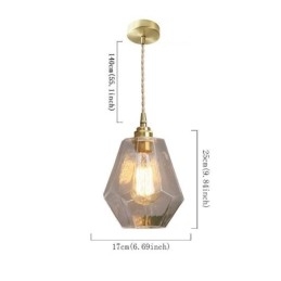 Nordic Retro Závěsné světlo Mosazné sklo Domácí osvětlení Tower Tvar Lamp Lamp