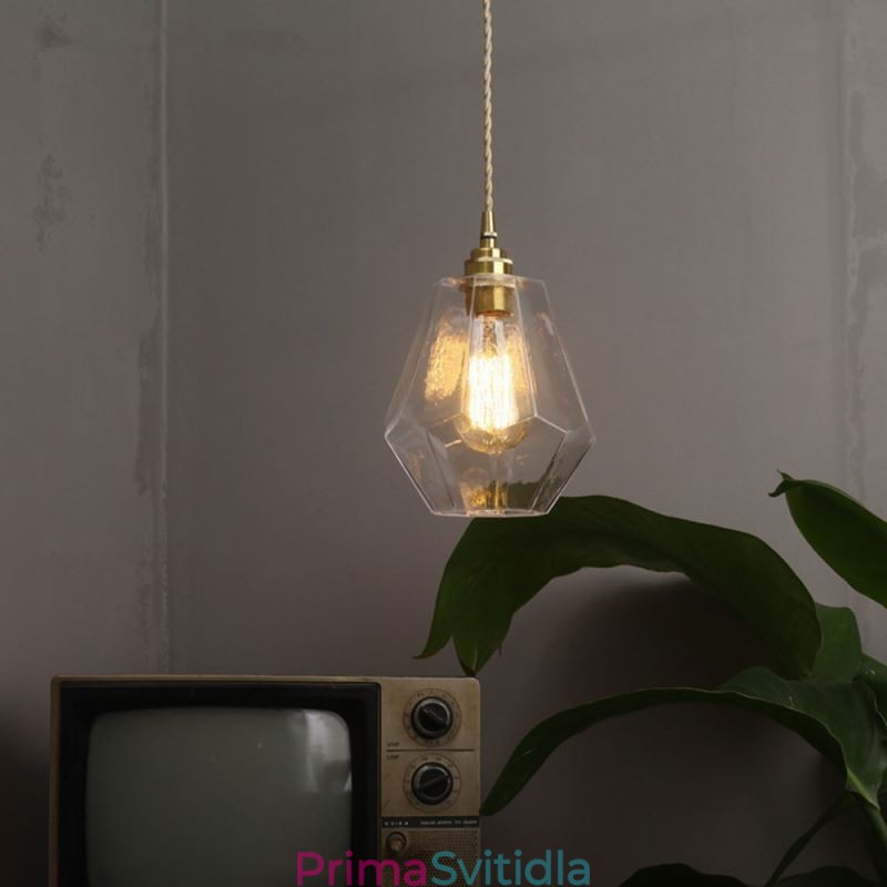Nordic Retro Závěsné světlo Mosazné sklo Domácí osvětlení Tower Tvar Lamp Lamp