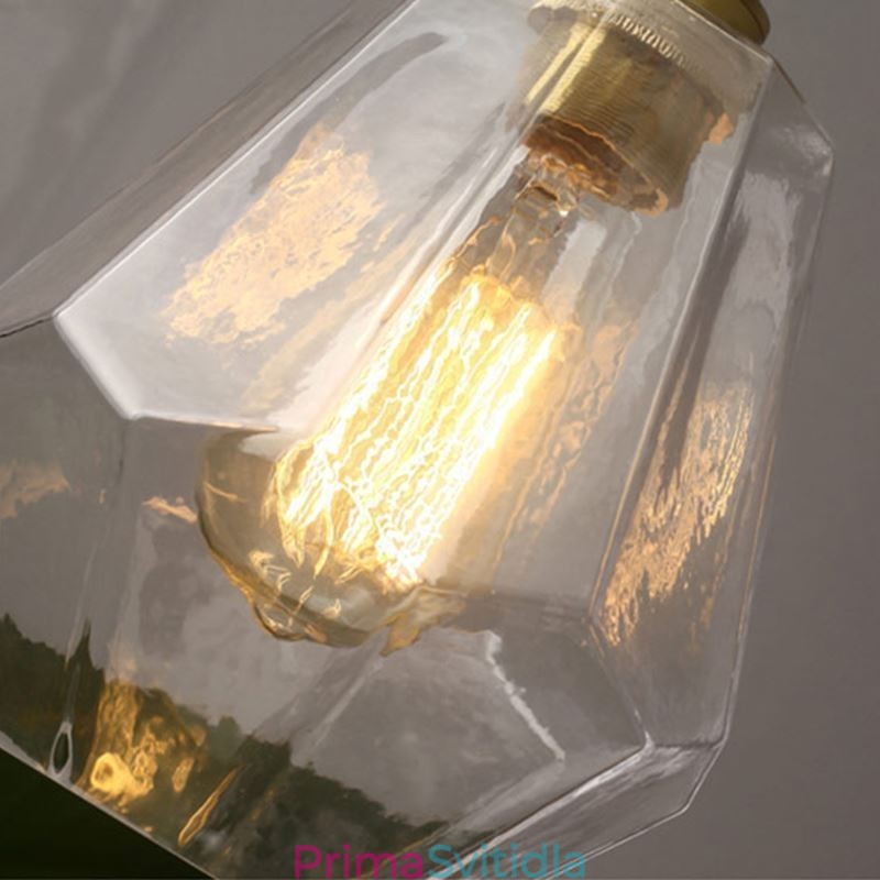 Nordic Retro Závěsné světlo Mosazné sklo Domácí osvětlení Tower Tvar Lamp Lamp