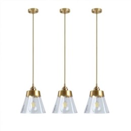 Nordic Retro závěsné světlo Skleněné stínidlo Domácí osvětlení Mosazný držák lampy Světlo