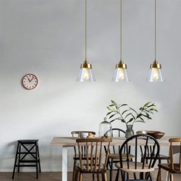 Nordic Retro závěsné světlo Skleněné stínidlo Domácí osvětlení Mosazný držák lampy Světlo