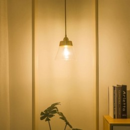 Nordic Retro závěsné světlo Skleněné stínidlo Domácí osvětlení Mosazný držák lampy Světlo