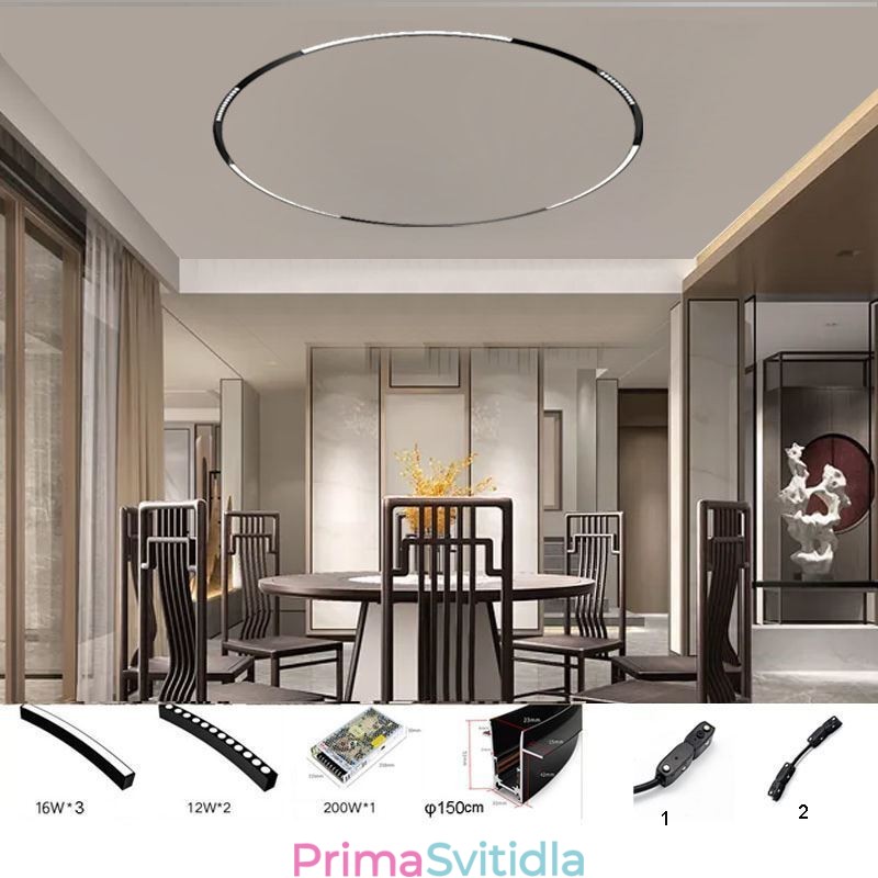 Kruhové dráhové svítidlo Magnetické zapuštěné dráhové svítidlo 150 cm