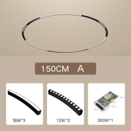 Kruhové dráhové svítidlo Magnetické zapuštěné dráhové svítidlo 150 cm