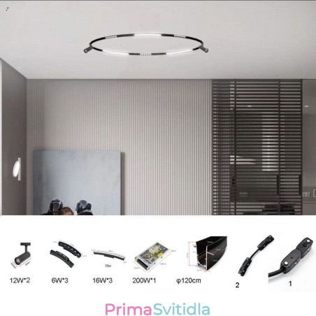 Kruhový dráhový světelný systém Magnetické zapuštěné dráhové svítidlo 120 cm Kruhový dráhový světelný systém Magnetické zapuštěné dráhové svítidlo 120 cm