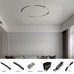 Kolejové svítidlo Magnetické zapuštěné kruhové dráhové svítidlo 120 cm