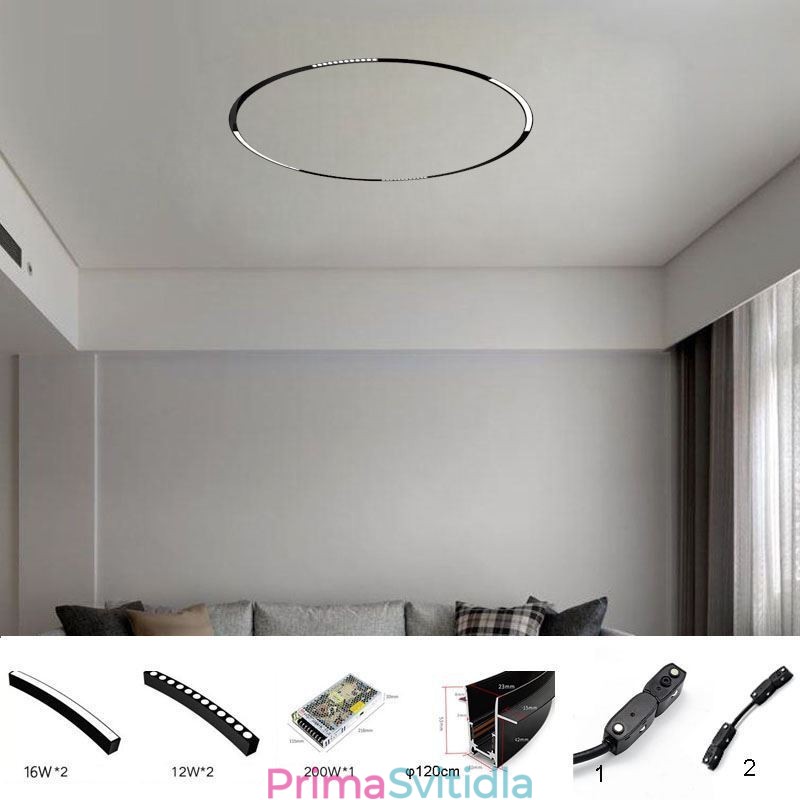 Kolejové svítidlo Magnetické zapuštěné kruhové dráhové svítidlo 120 cm