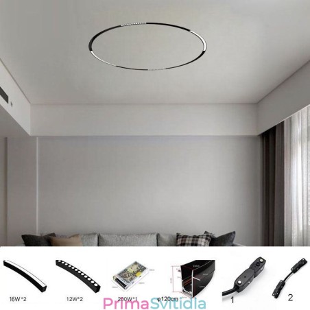 Kolejové svítidlo Magnetické zapuštěné kruhové dráhové svítidlo 120 cm Kolejové svítidlo Magnetické zapuštěné kruhové dráhové svítidlo 120 cm