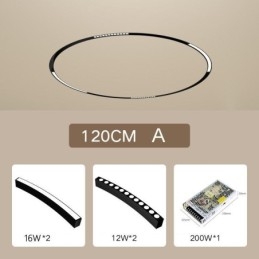 Kolejové svítidlo Magnetické zapuštěné kruhové dráhové svítidlo 120 cm