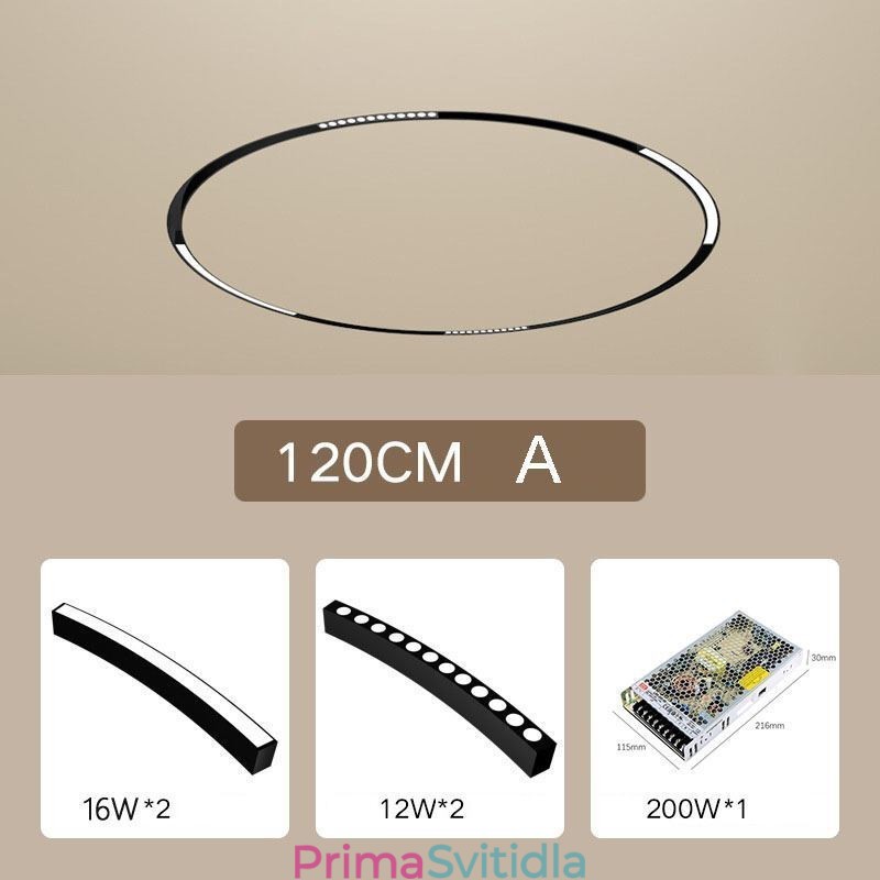 Kolejové svítidlo Magnetické zapuštěné kruhové dráhové svítidlo 120 cm