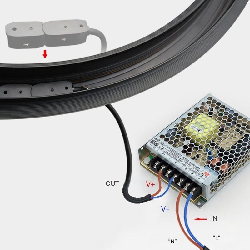Kruhové magnetické dráhové svítidlo Zapuštěné bodové dekorativní svítidlo 80 cm