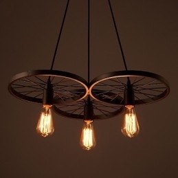 Loft Retro Pendant Lamps Americká country kovaná kola Lustr v industriálním stylu