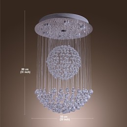 Moderní současný křišťálový chromový lustr zapuštěný držák