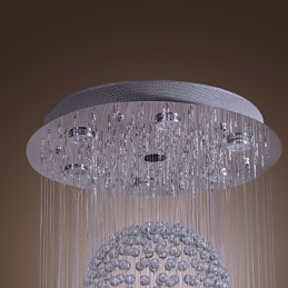 Moderní současný křišťálový chromový lustr zapuštěný držák