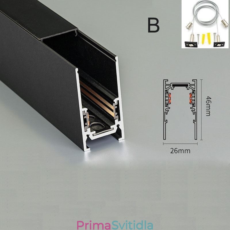 Zapuštěné kolejnice osvětlovací lišty Magnetický hliníkový profil povrchu dráhy Ultratenký světelný pásek dráhy 100 cm