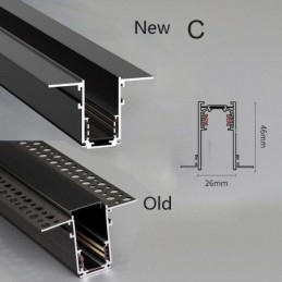 Zapuštěné kolejnice osvětlovací lišty Magnetický hliníkový profil povrchu dráhy Ultratenký světelný pásek dráhy 100 cm