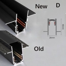 Zapuštěné kolejnice osvětlovací lišty Magnetický hliníkový profil povrchu dráhy Ultratenký světelný pásek dráhy 100 cm