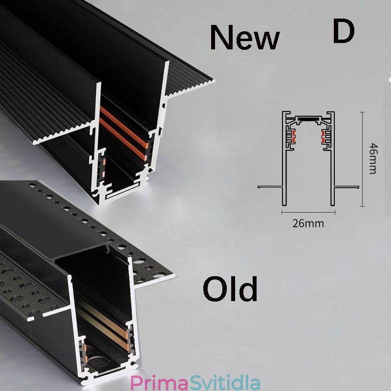 Zapuštěné kolejnice osvětlovací lišty Magnetický hliníkový profil povrchu dráhy Ultratenký světelný pásek dráhy 100 cm