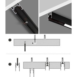 Zapuštěné kolejnice osvětlovací lišty Magnetický hliníkový profil povrchu dráhy Ultratenký světelný pásek dráhy 100 cm