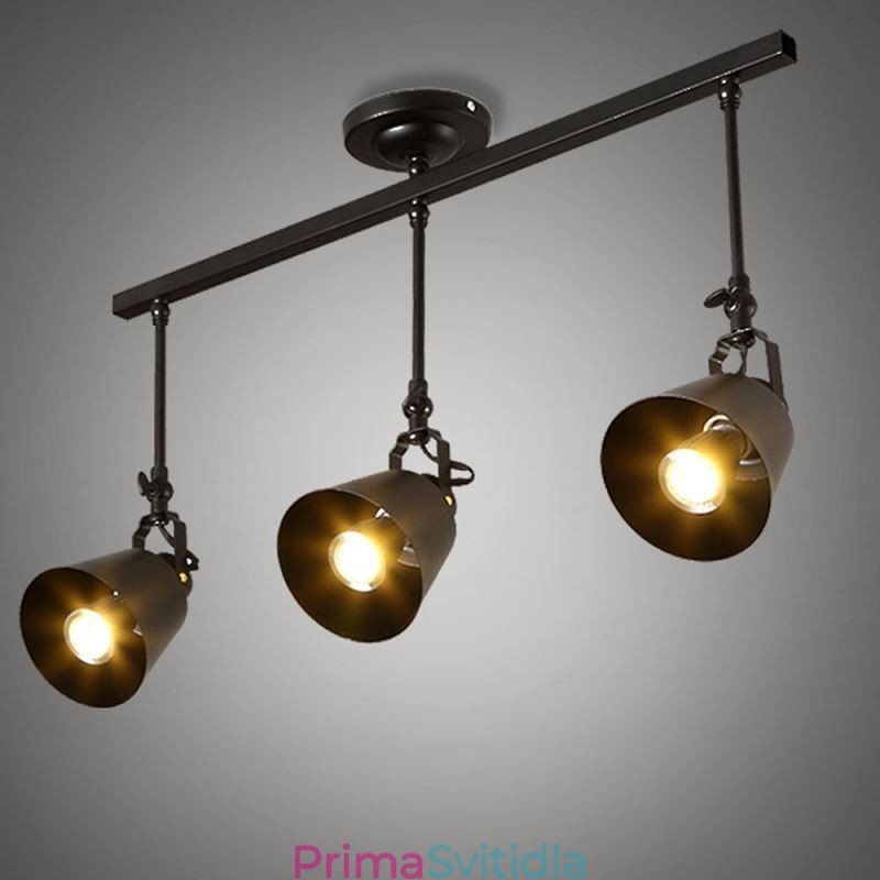 Rustikální Iron Spotlight Venkov Vintage stropní svítidlo