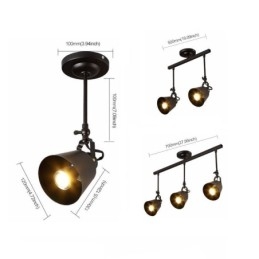 Rustikální Iron Spotlight Venkov Vintage stropní svítidlo