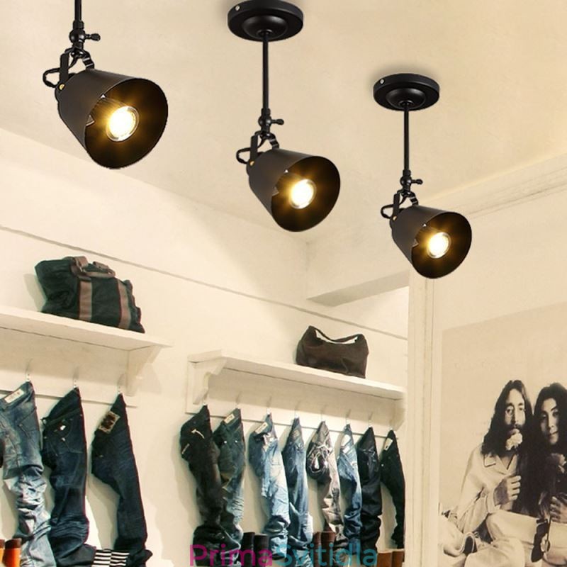 Rustikální Iron Spotlight Venkov Vintage stropní svítidlo