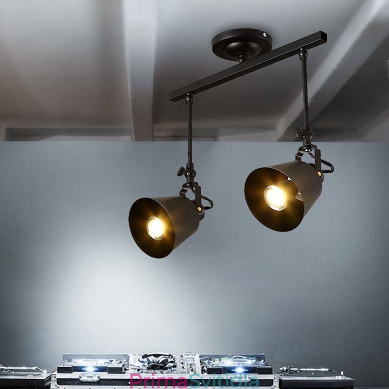 Rustikální Iron Spotlight Venkov Vintage stropní svítidlo