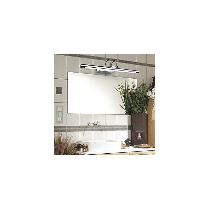 Zrcadlová světla z nerezové oceli Akrylátové koupelnové nástěnné lampy Make-up Světla Studená bílá Teplá bílá (velikost: 57X13,5X15)