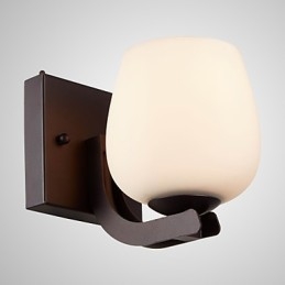Železná nástěnná lampa se skleněným stínidlem Klasické moderní nástěnné svítidla