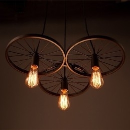 Loft Retro Pendant Lamps Americká country kovaná kola Lustr v industriálním stylu